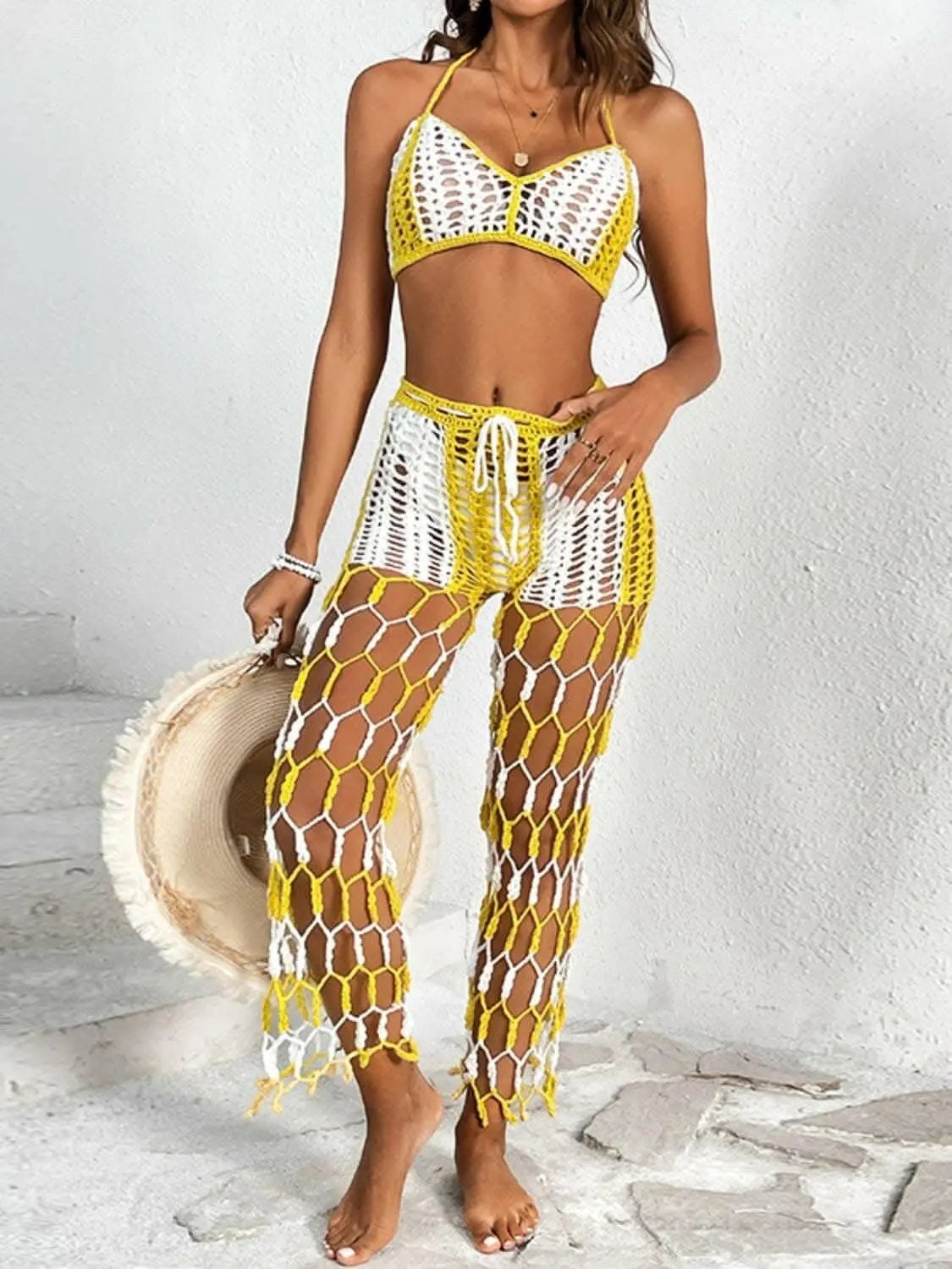 Chic cutout halter swimwear set - Love Salve